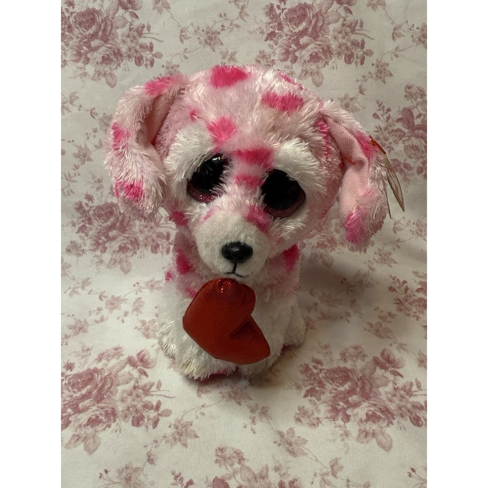 Ty Beanie Boo Rory Valentine's Day Dog Plush Heart Toy 6"